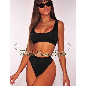 Hot Miami styles black high waist bikini